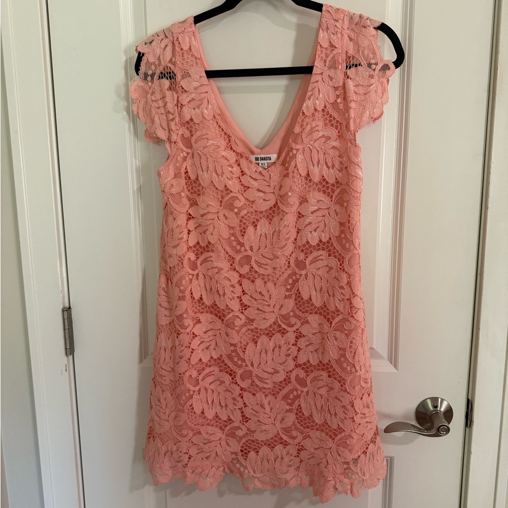BB Dakota Coral Lace Dress